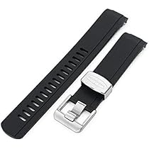 Amazon.co.jp: 20mm 時計ベルト NBRラバー ブラック カーブド